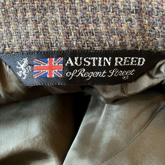 Austin Reed Vintage Tweed Wool Sport Coat Gray Barleycorn Fleck 42 44 Regent St - Picture 14 of 16